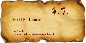 Holik Timur névjegykártya